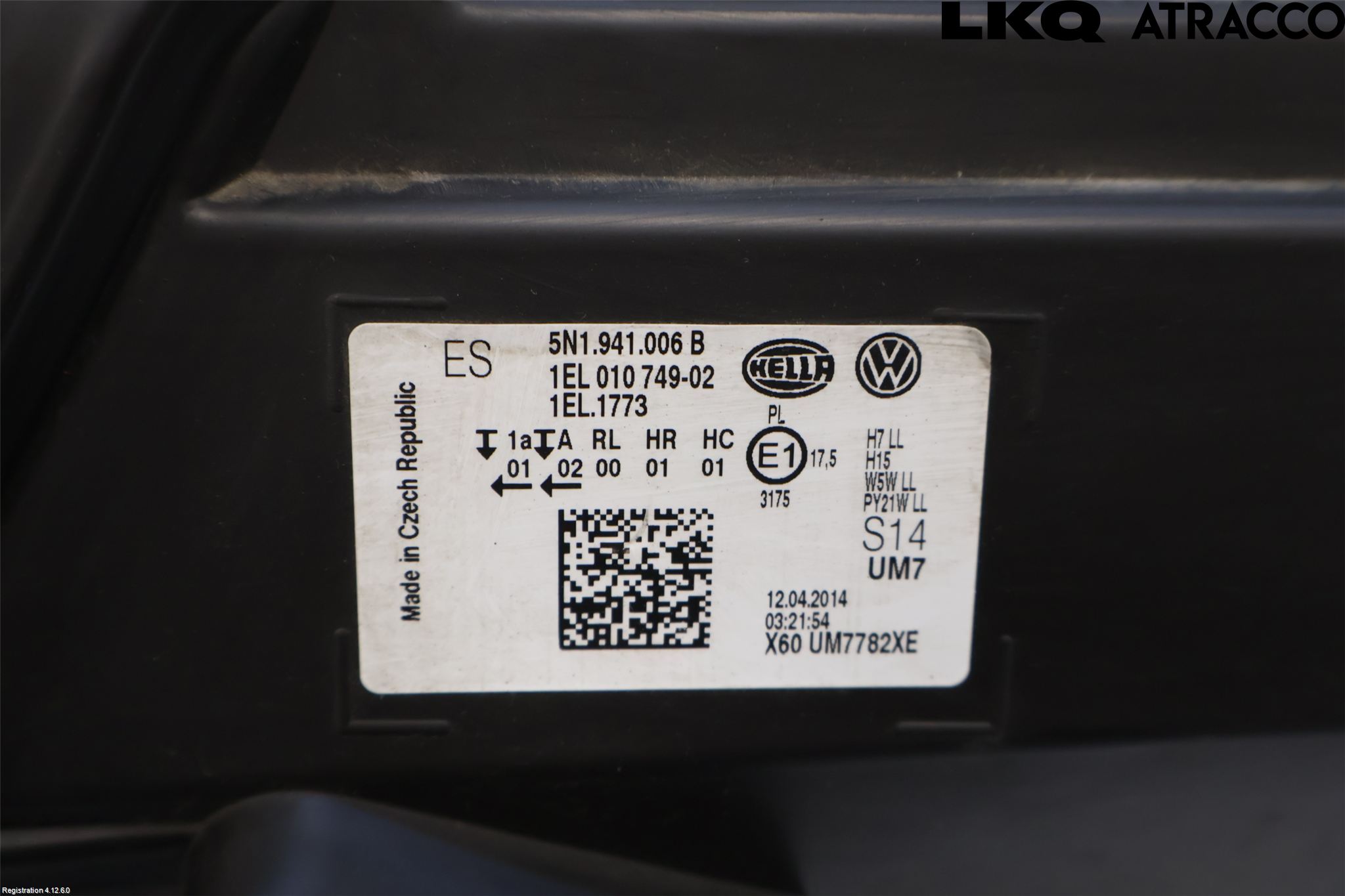 Volkswagen VW TIGUAN 07-16 Frontlykt Høyre