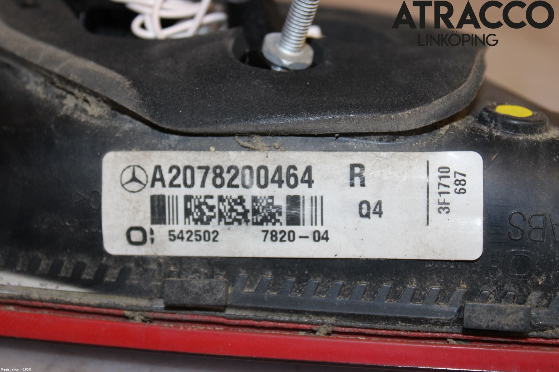 Mercedes-Benz MB E-KLASS (W212) 09-16 Baklykt Høyre  På Luke(Indre)