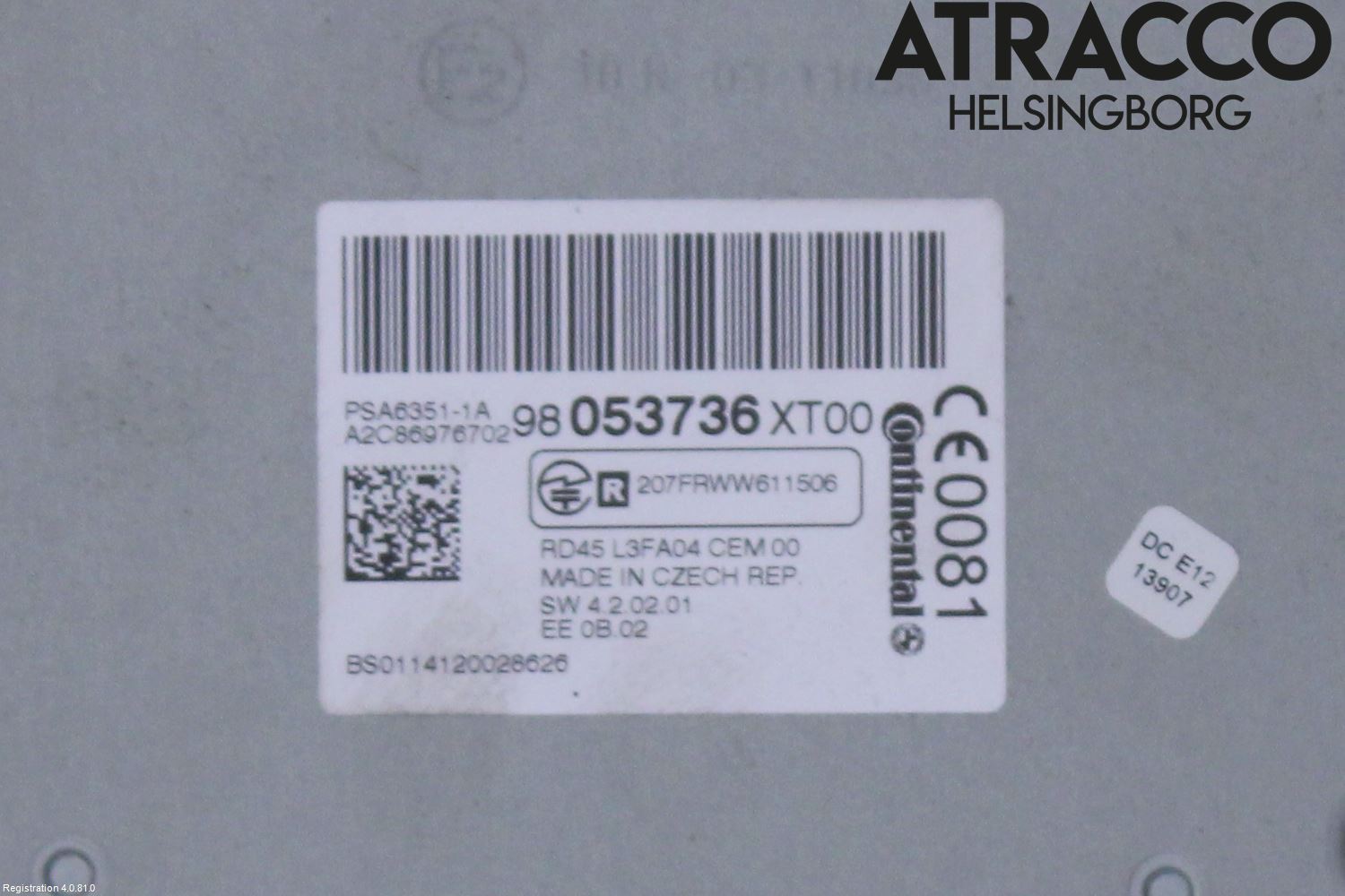 Citroen C3 10-17 Stereo Radio Med Cd