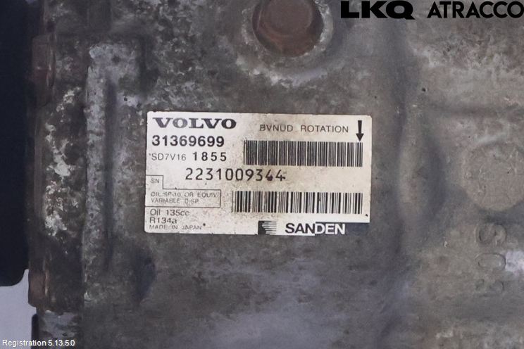 Volvo V60 14-18 Varme Ac Kompressor
