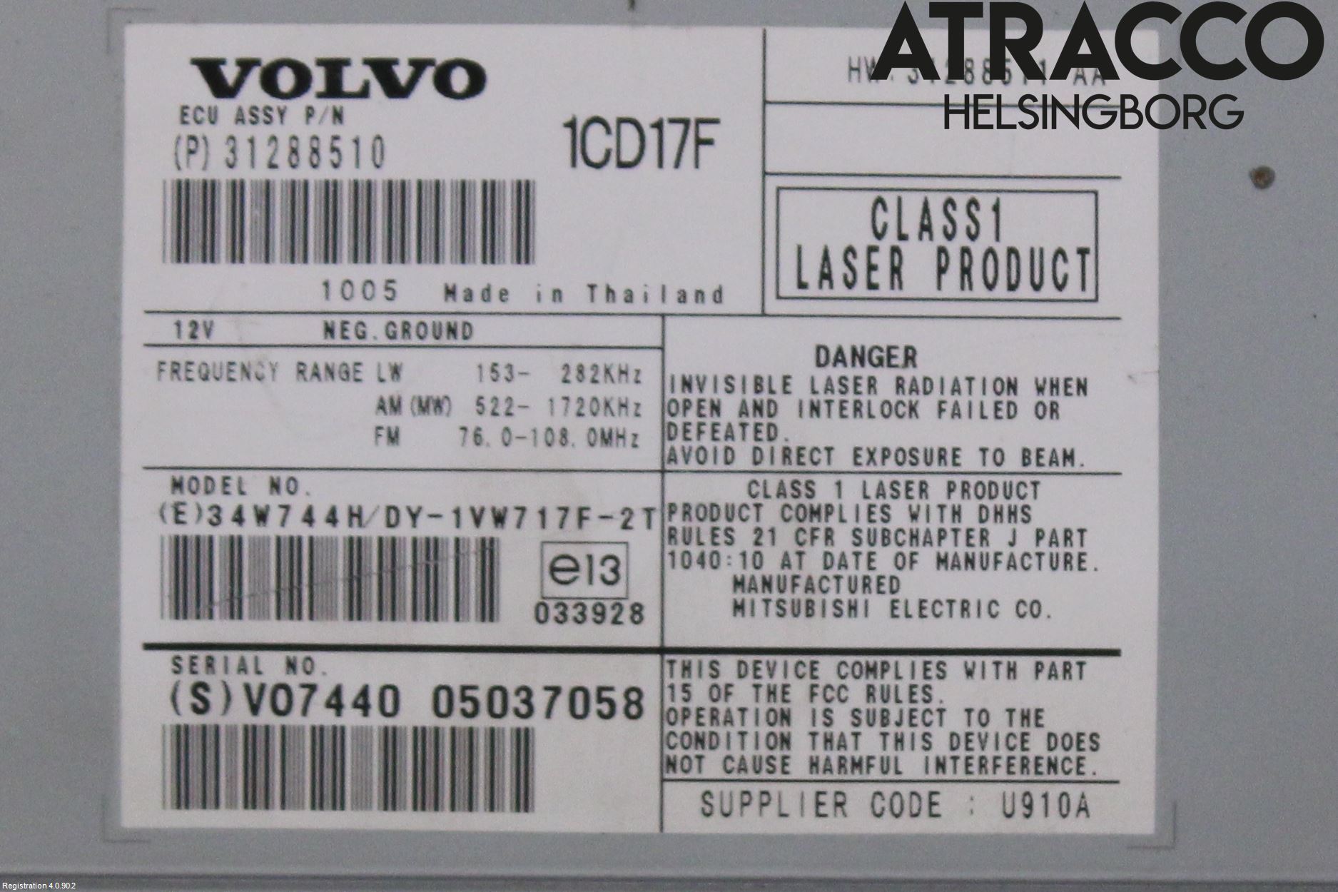 Volvo V50 08-12 Stereo Radio Med Cd