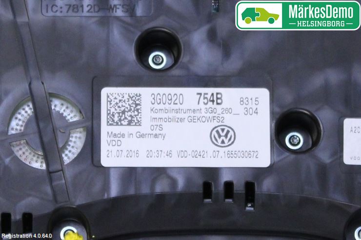 Volkswagen VW PASSAT 15-19 Instr Kombinert