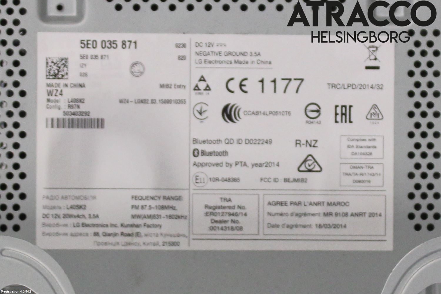 Skoda OCTAVIA (5E) 13-20 Stereo Radio Med Cd