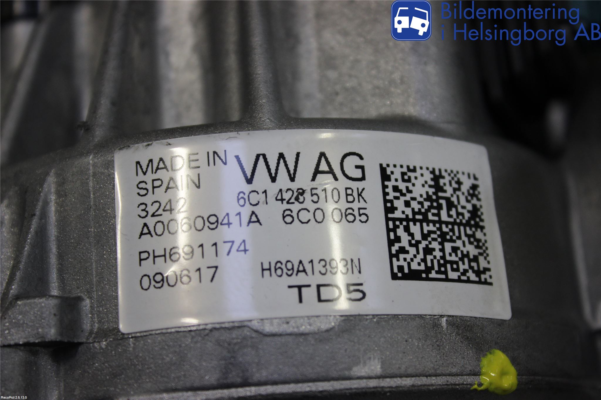 Volkswagen VW POLO 10-17 Rattakselaggregat Innebygd Servo