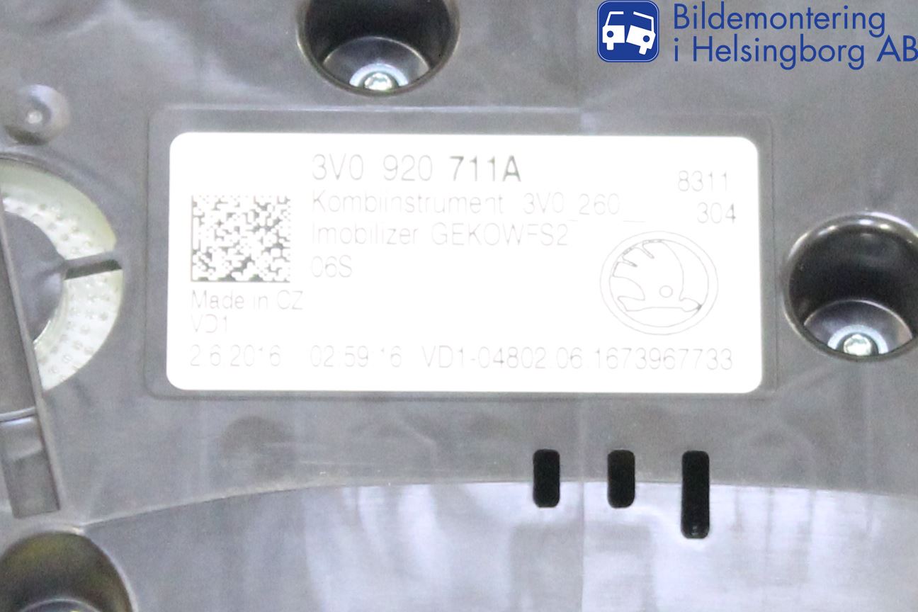 Skoda SUPERB 16-24 Instr Kombinert
