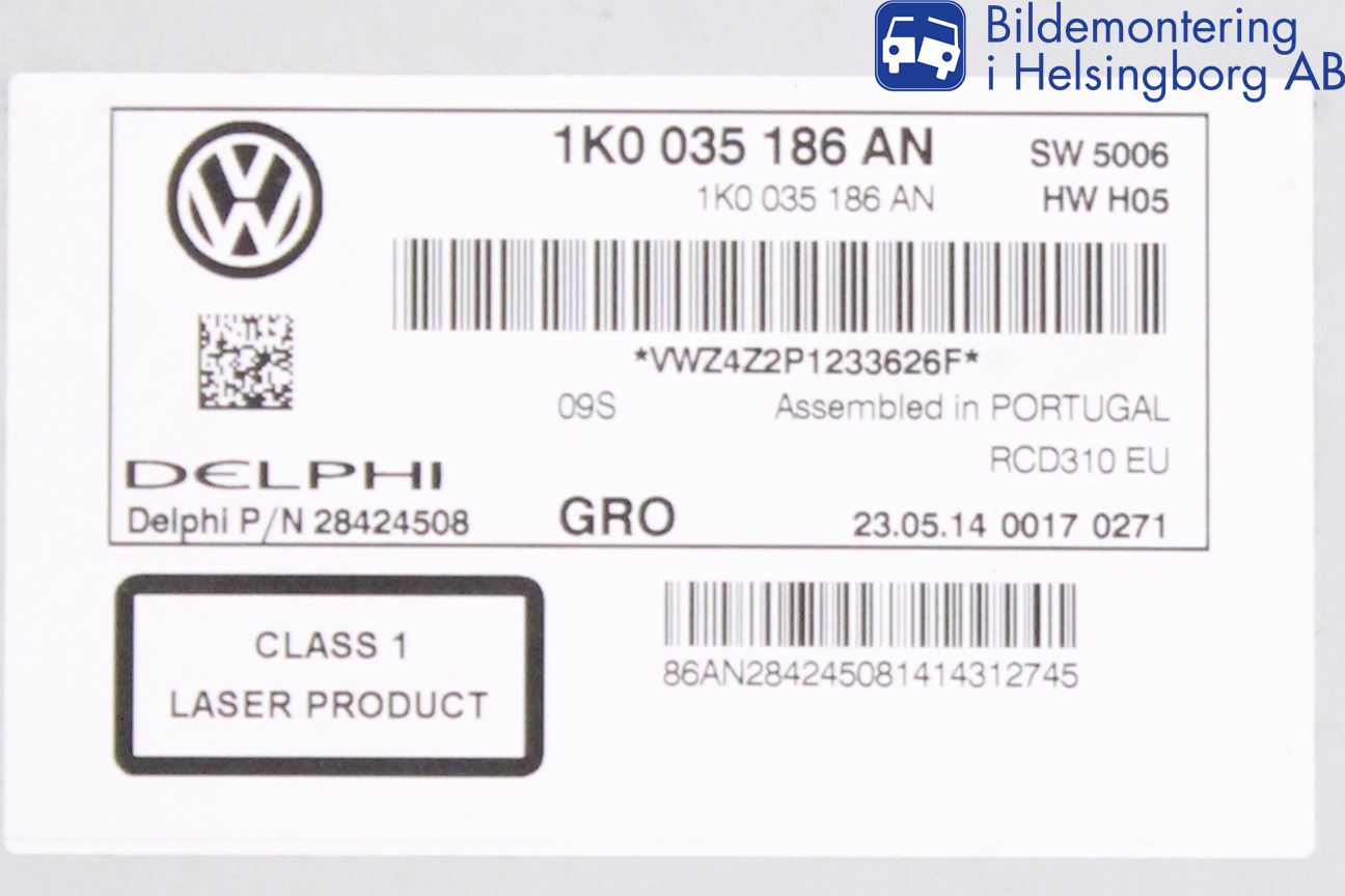 Volkswagen VW CADDY 11-15 Stereo Radio Med Cd