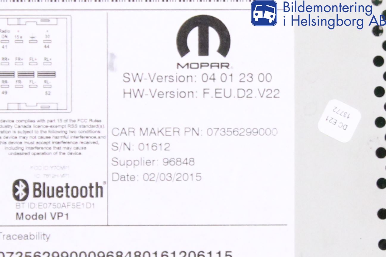 Fiat DOBLO CARGO Stereo Radio Med Cd