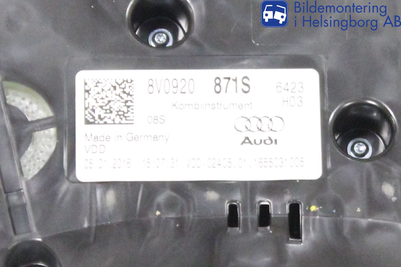Audi A3/S3 8V 13-20 Instr Kombinert