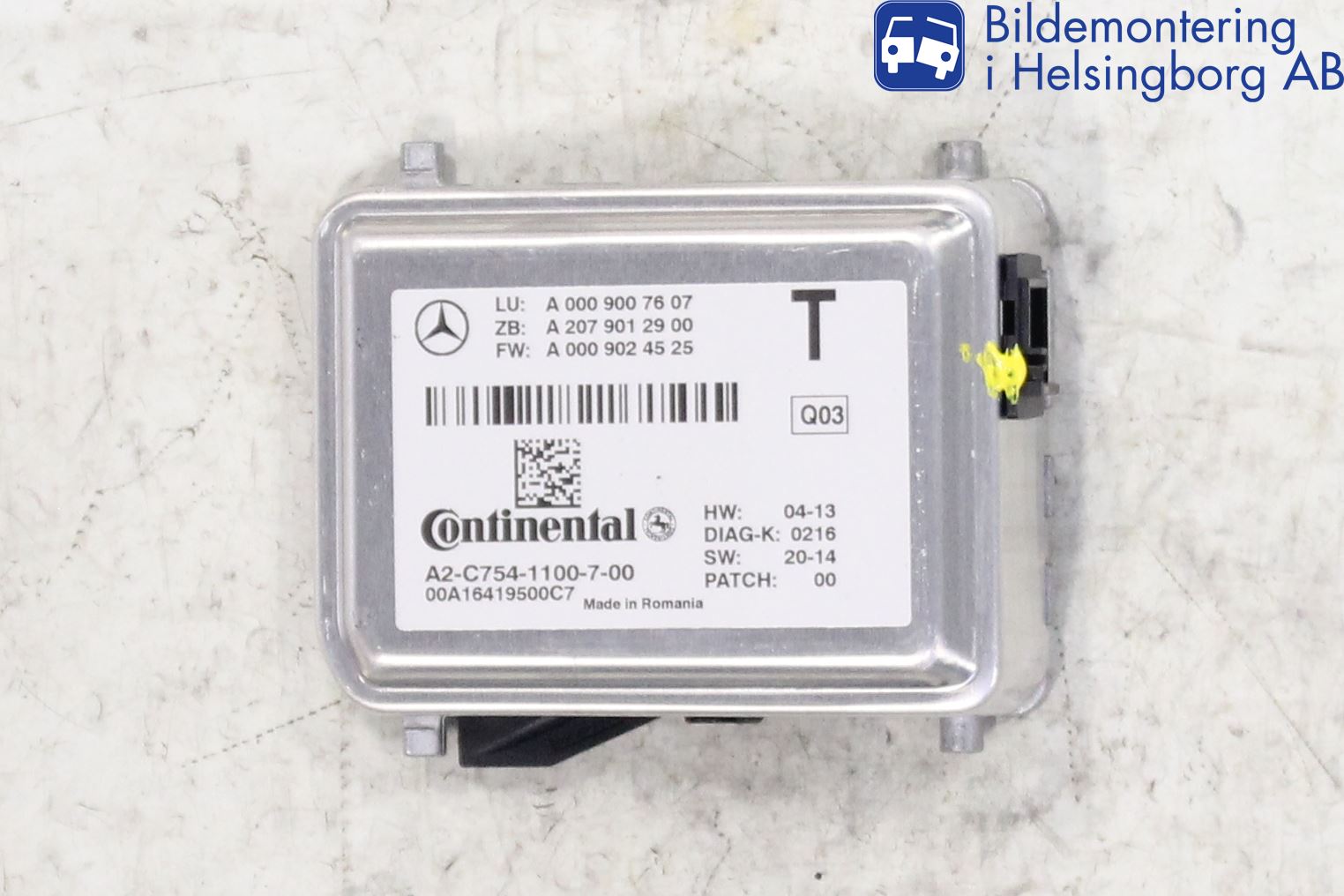 Mercedes-Benz MB E-KLASS (W212) 09-16 Sensor Kollisjonsbeskyttelse