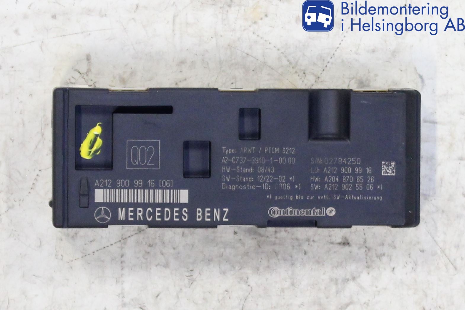 Mercedes-Benz MB E-KLASS (W212) 09-16 Styreenhet Bakluke