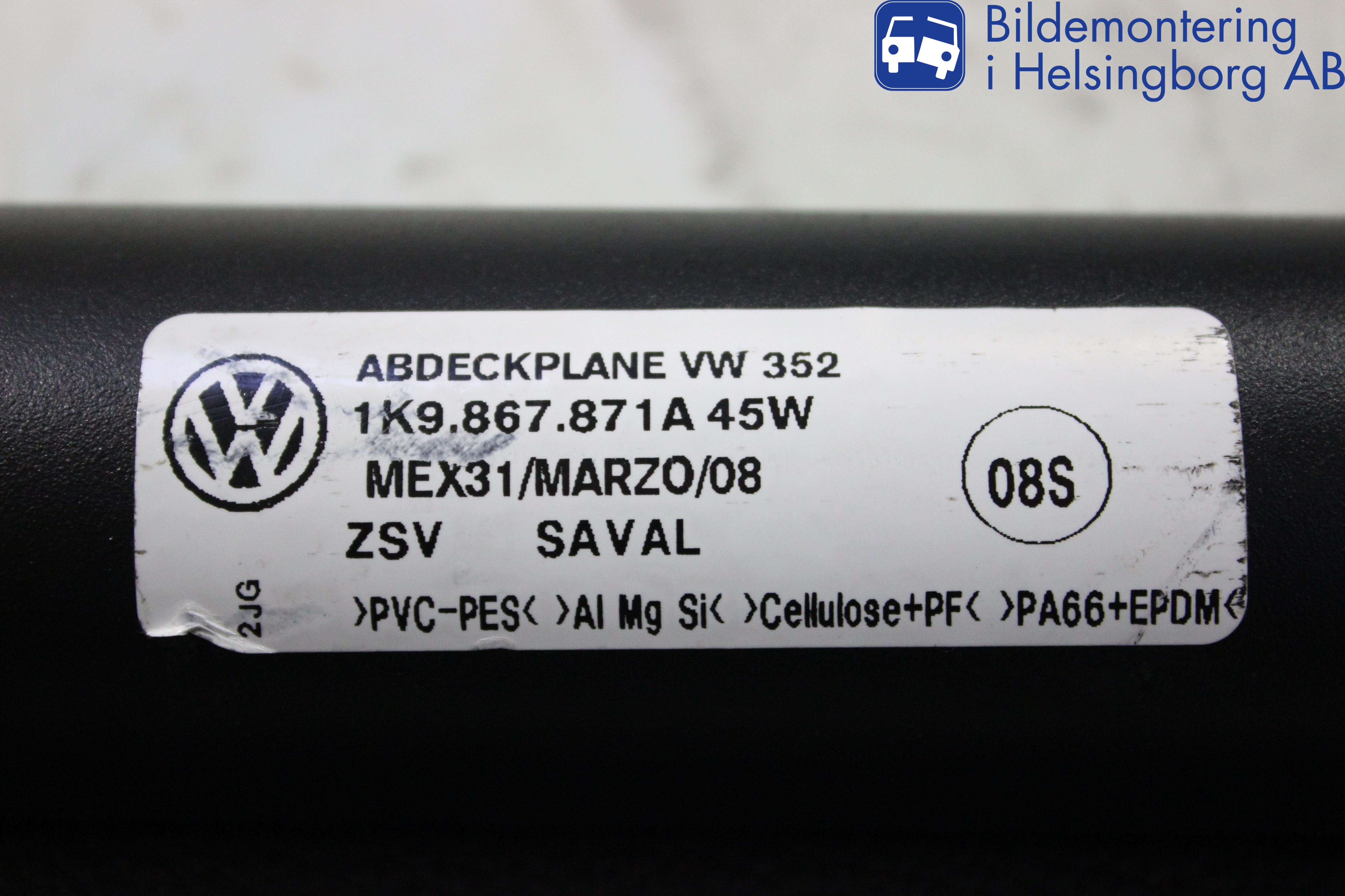 Volkswagen VW GOLF V 04-09 Innr Innsyn Beskytelse Stv