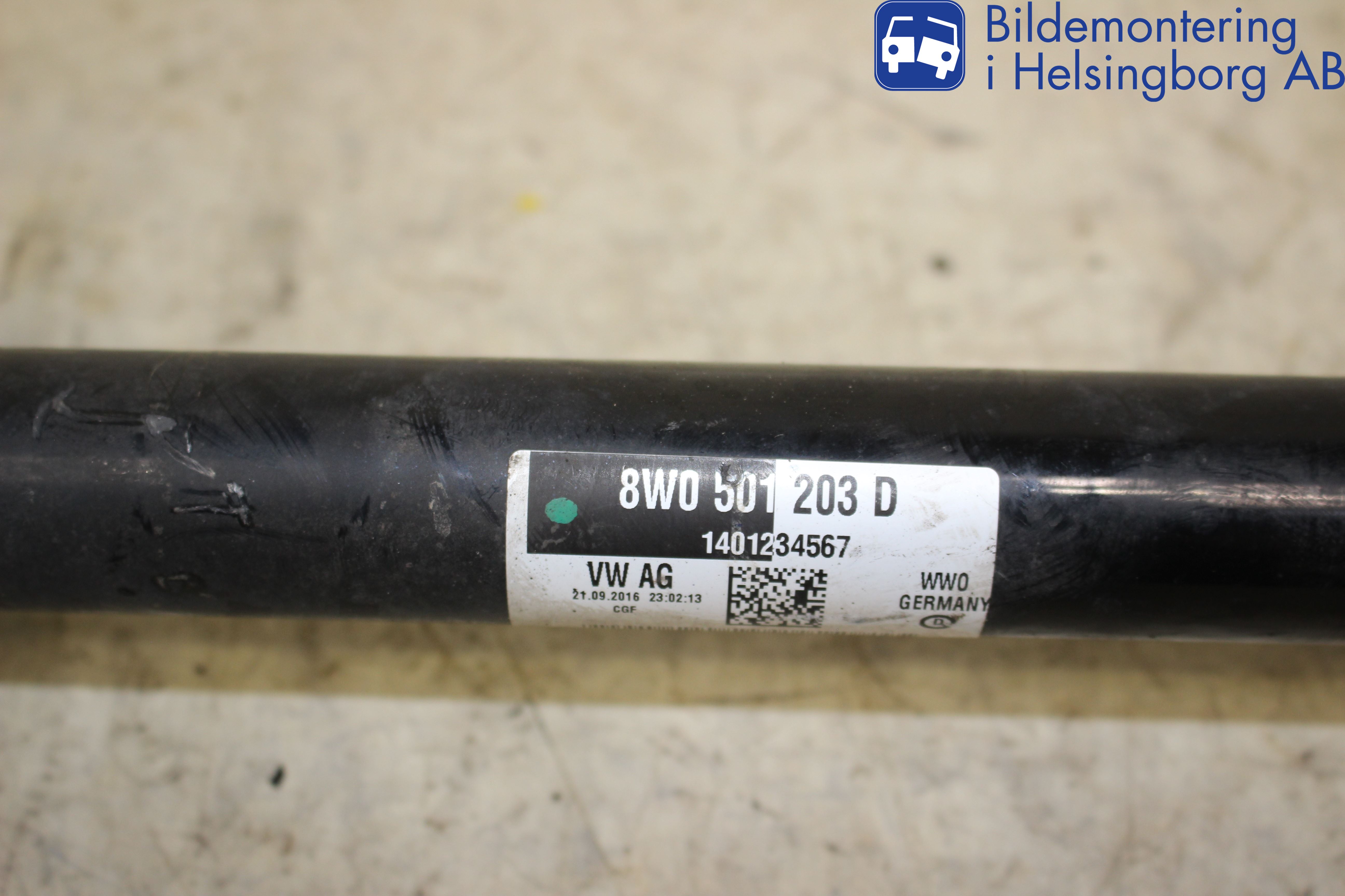 Audi A4/S4 B9 16-19 Drivaksel Bak Kompl Venstre