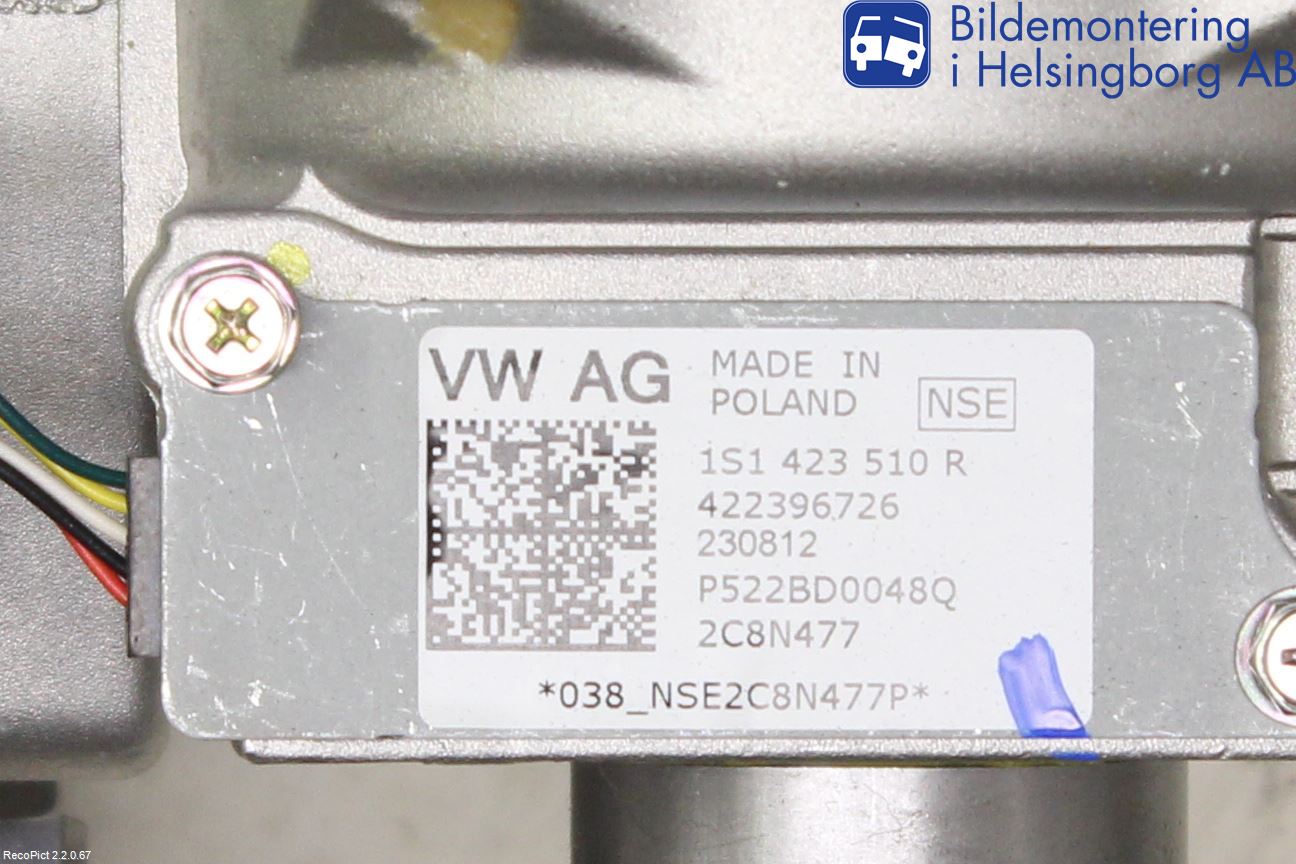 Volkswagen VW UP! / E-UP! Rattakselaggregat Innebygd Servo