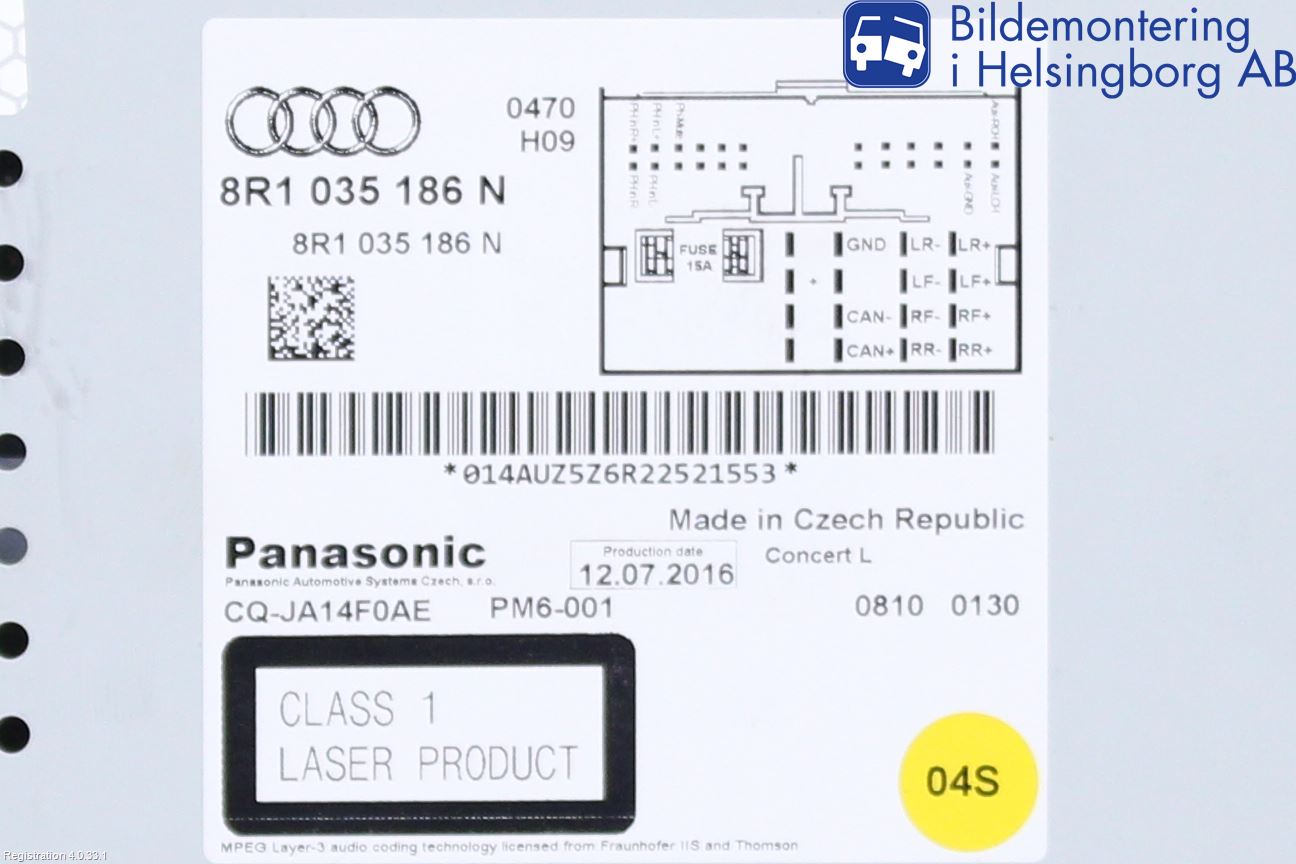 Audi Q5 09-16 Stereo Radio Med Cd