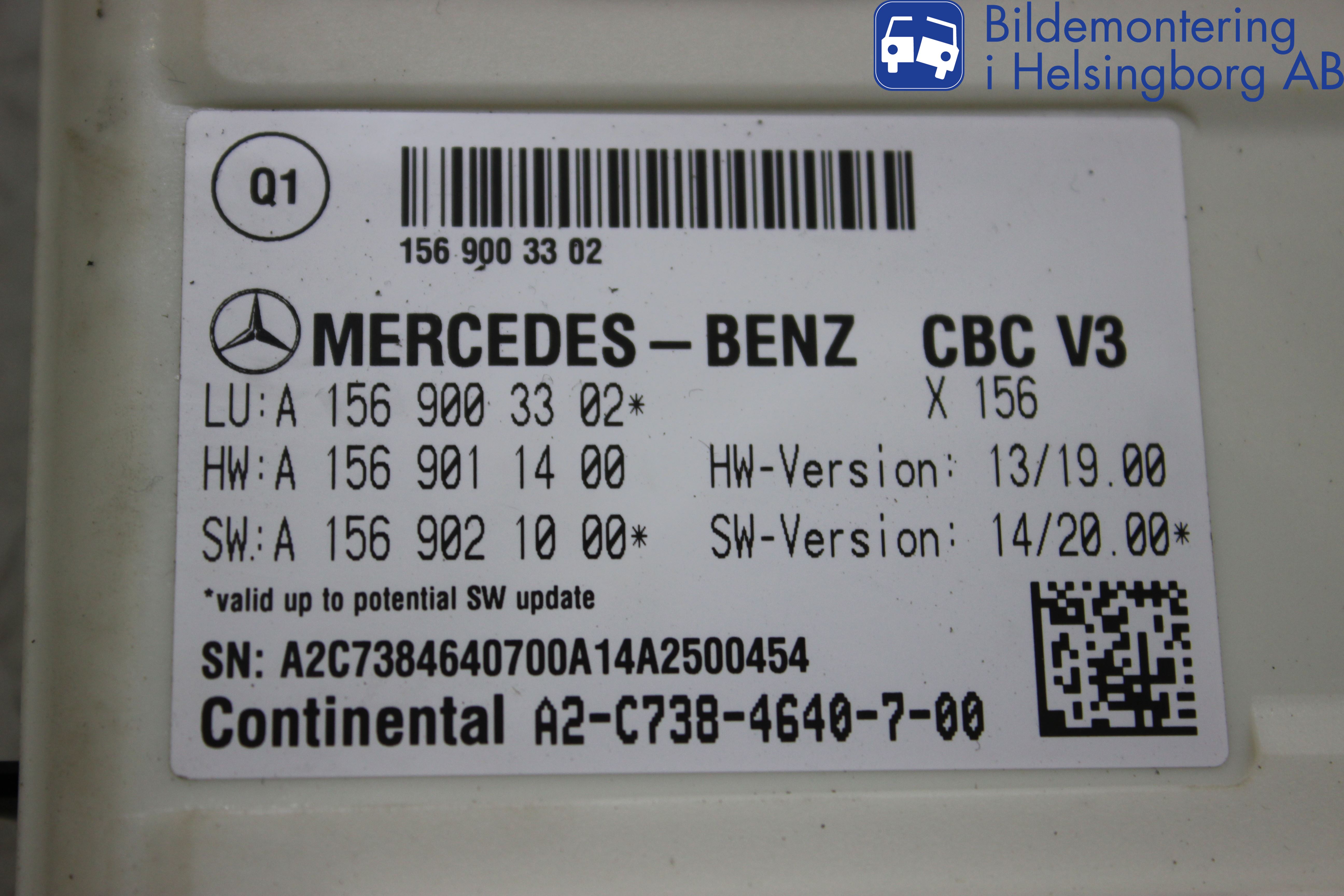 Mercedes-Benz MB CLA-KLASS (C117/X117) 13-19 Styreenhet Øvrig