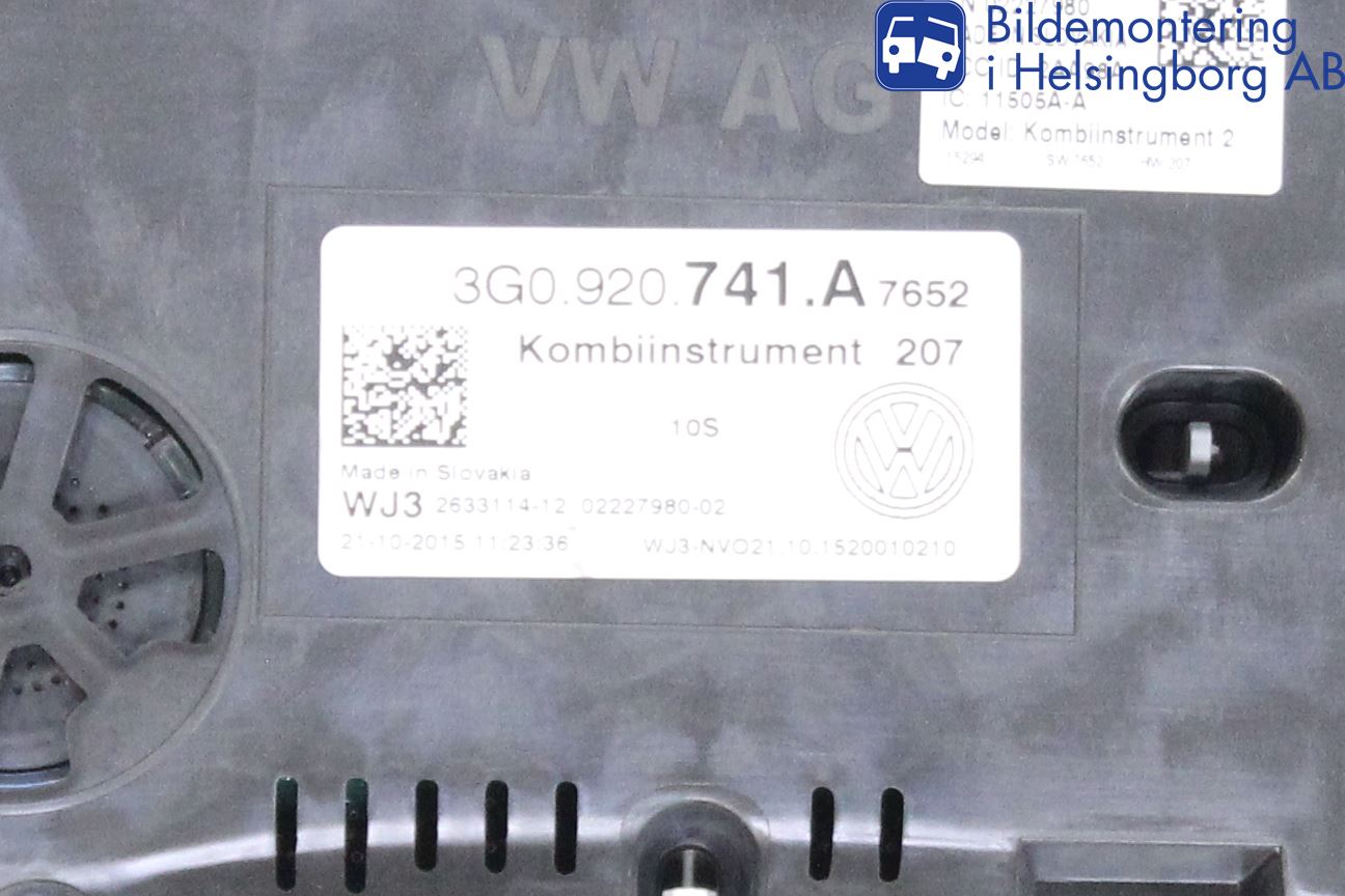 Volkswagen VW PASSAT 15-19 Instr Kombinert