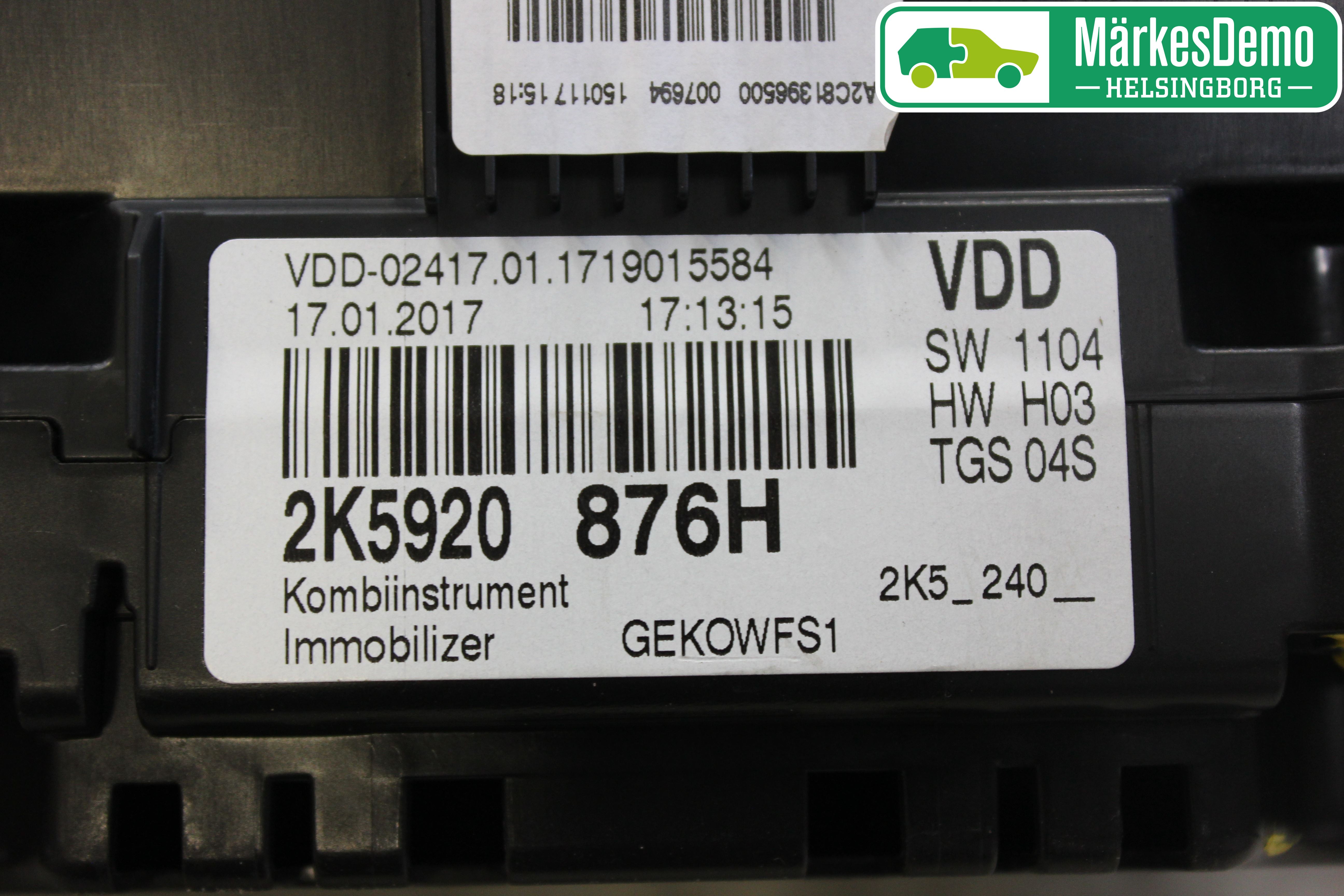 Volkswagen VW CADDY 16-20 Instr Kombinert