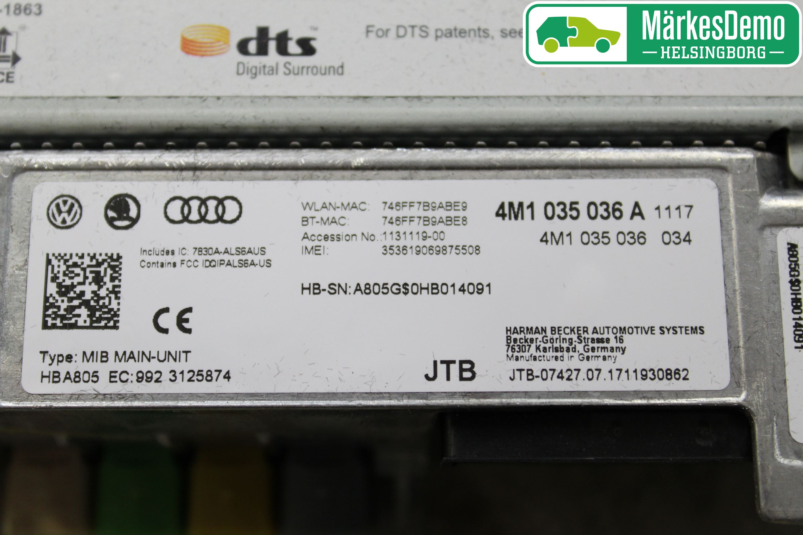 Audi Q7/SQ7 Stereo Radio Med Cd
