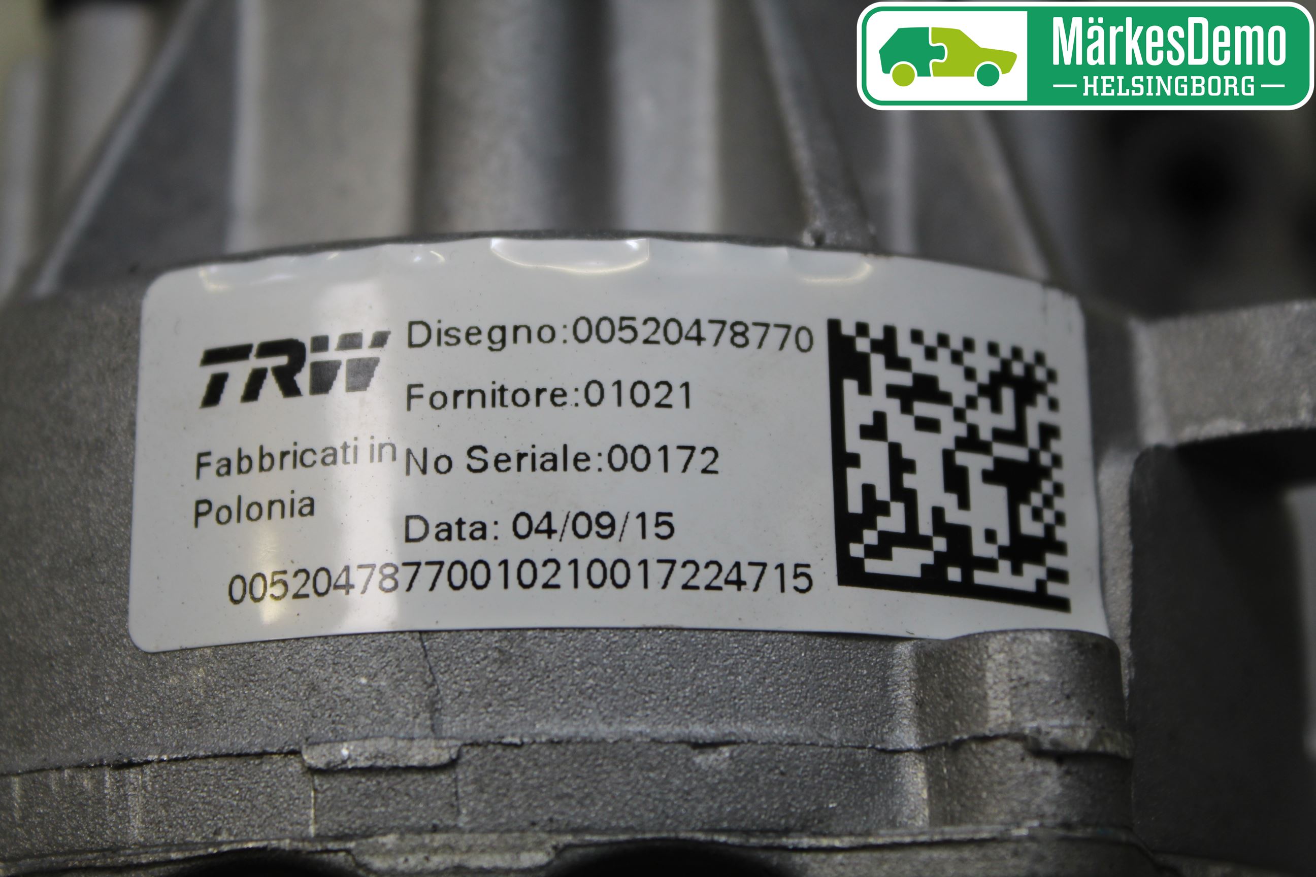 Fiat 500X 15- Rattakselaggregat Innebygd Servo