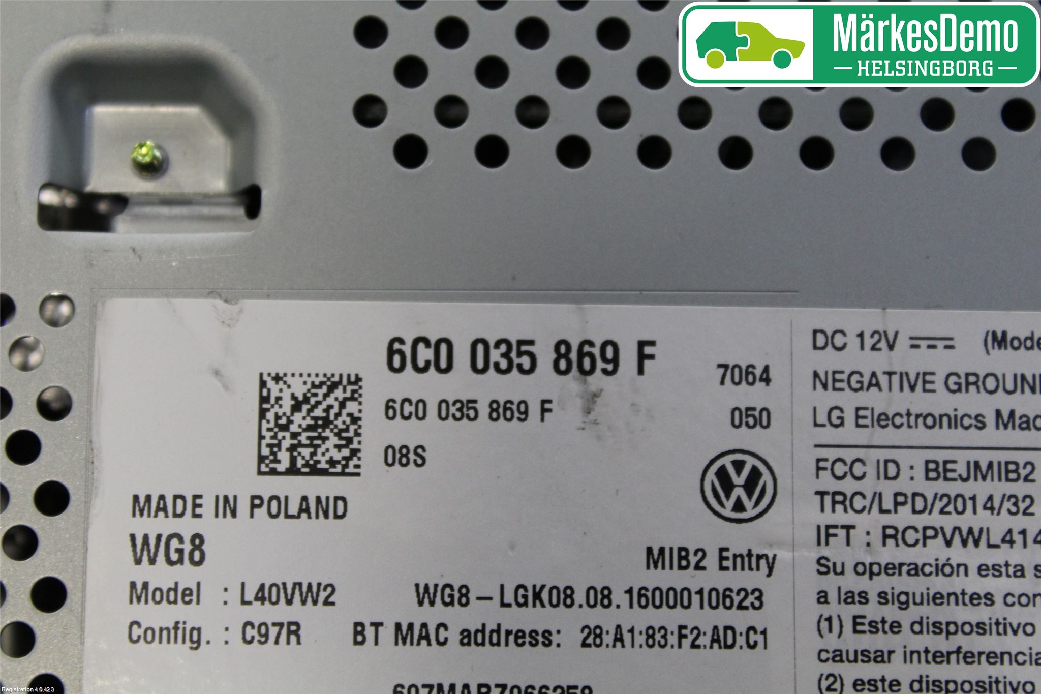 Volkswagen VW POLO 10-17 Stereo Radio Med Cd