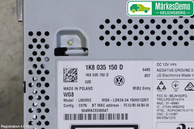 Volkswagen VW TRANSP/CARAVELLE (T6) 16-22 Stereo Radio Med Cd