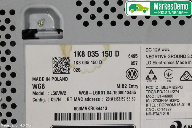 Volkswagen VW TRANSP/CARAVELLE (T6) 16-22 Stereo Radio Med Cd