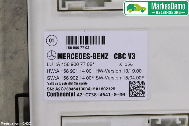 Mercedes-Benz MB CLA-KLASS (C117/X117) 13-19 Styreenhet Øvrig