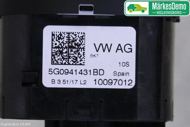 Volkswagen VW GOLF / E-GOLF VII 13-20 Bryter Hovedlys