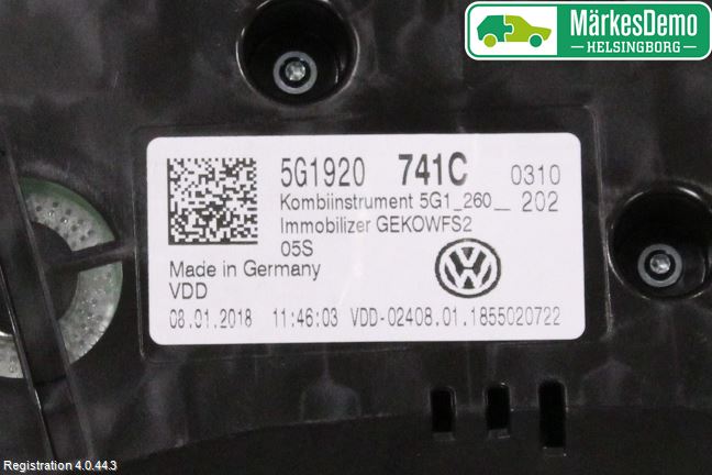 Volkswagen VW GOLF / E-GOLF VII 13-20 Instr Kombinert
