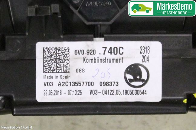 Skoda FABIA 15-21 Instr Kombinert
