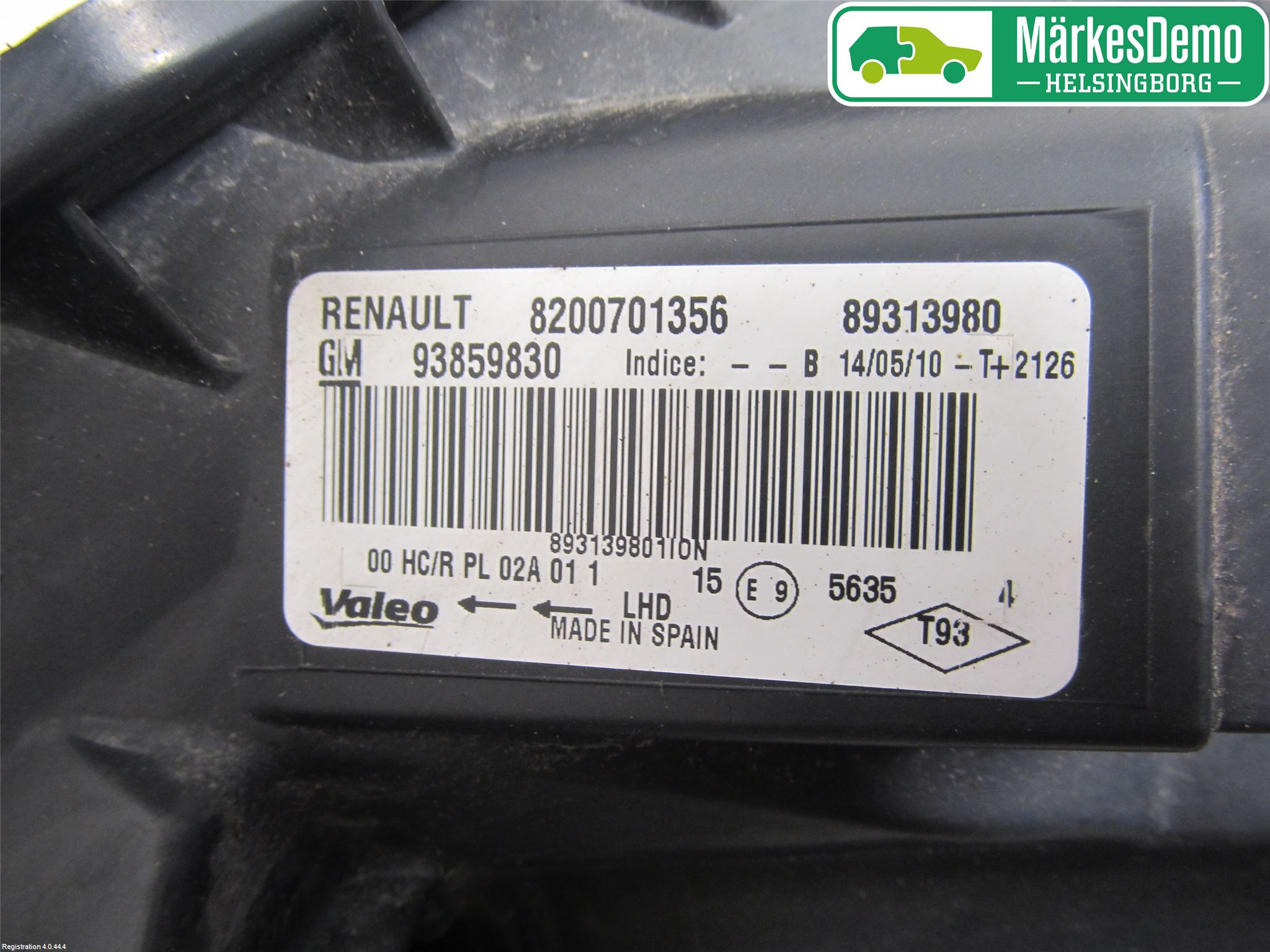 Renault TRAFIC   02-14 Frontlykt Høyre