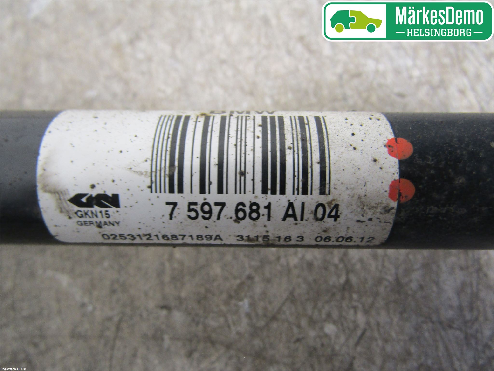 BMW 1 F20/F21 11-19 Drivaksel Bak Kompl Venstre