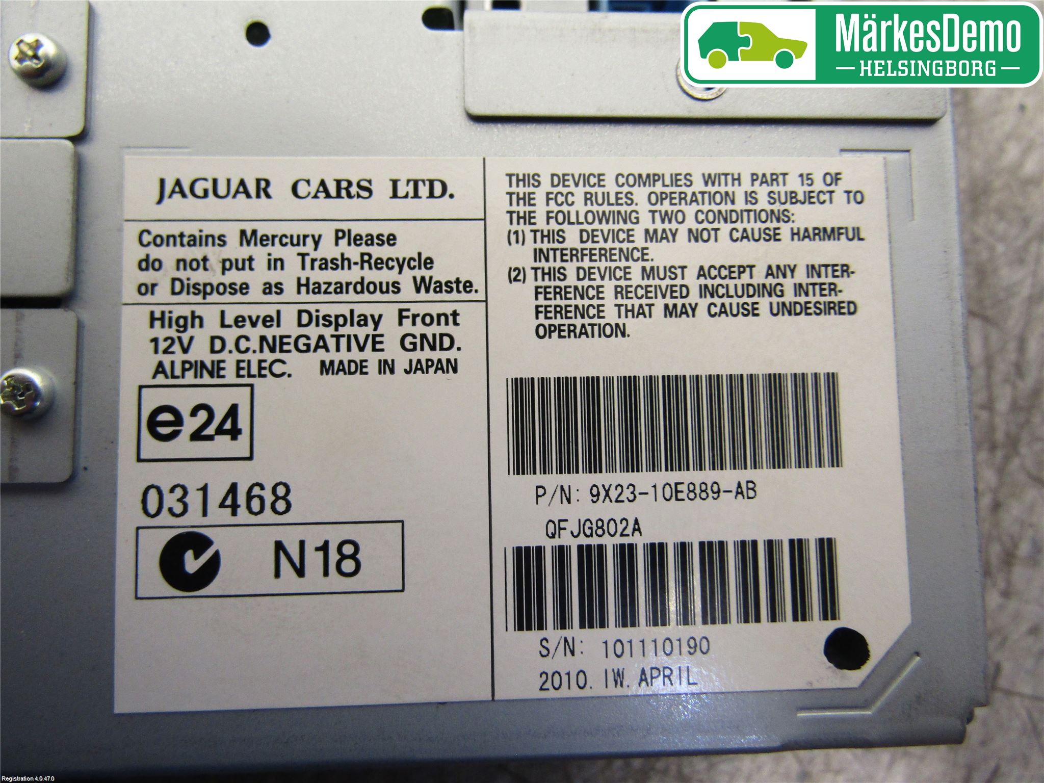 Jaguar XF 08-15 Instr Skjerm Dvd-Gps-Ac-Tlf