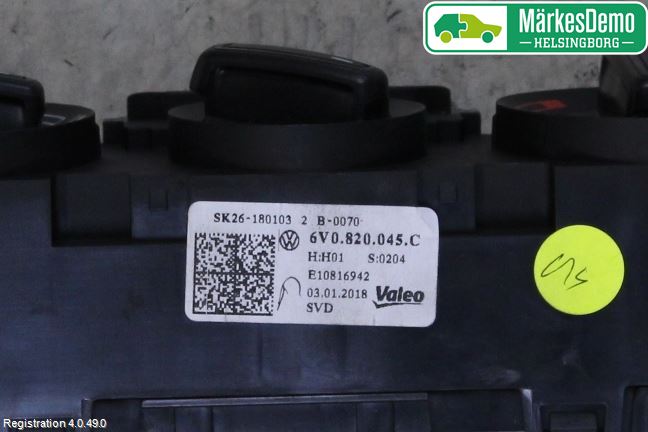 Skoda FABIA 15-21 Varmeapparat Panel(Regulering)
