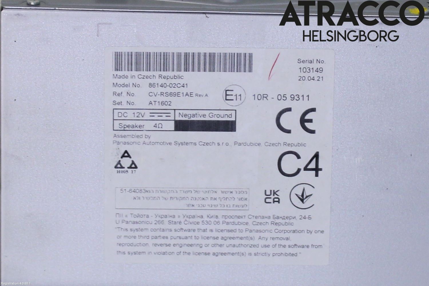 Toyota COROLLA 19- Stereo Radio Med Cd