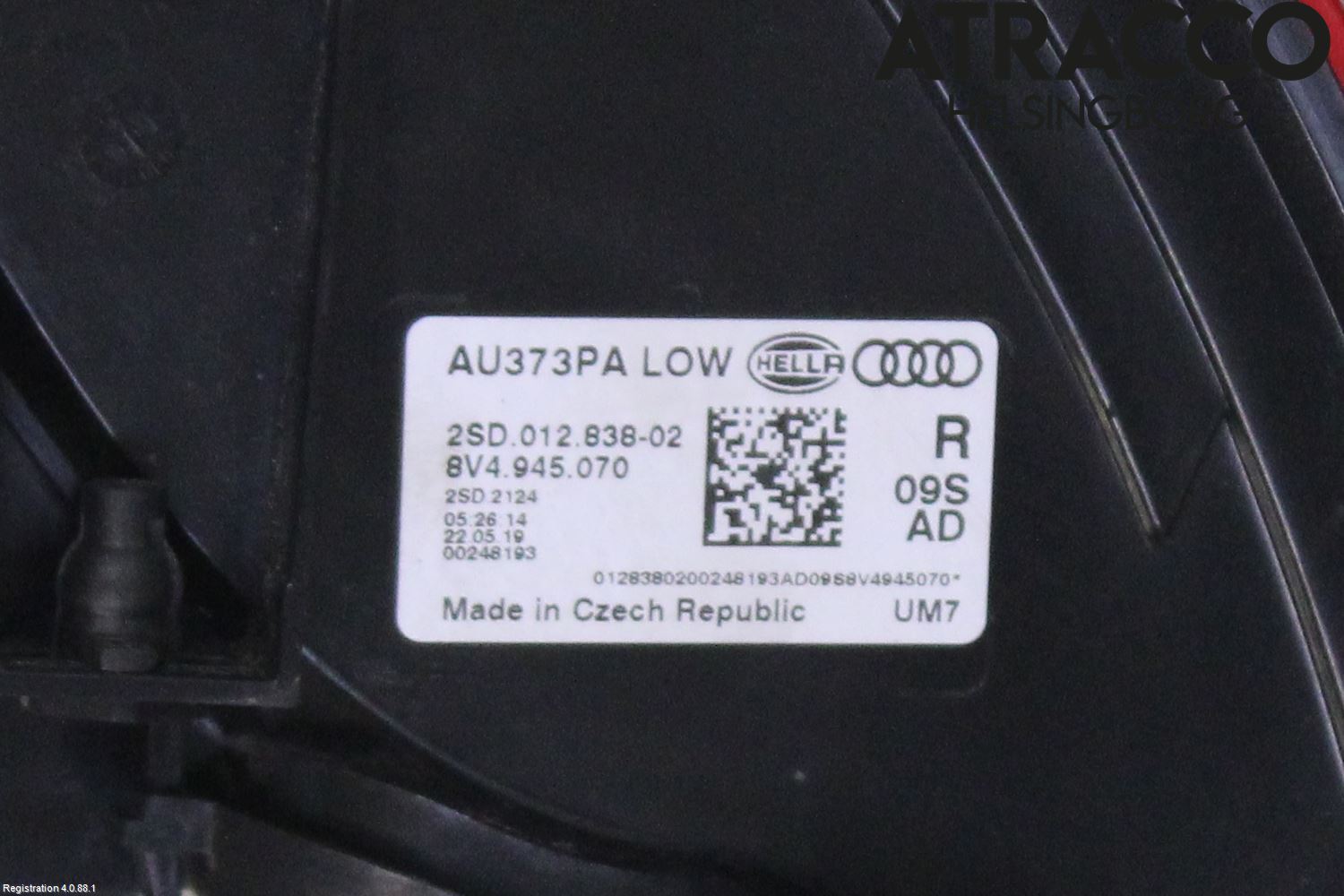Audi A3/S3 8V 13-20 Baklykt Høyre