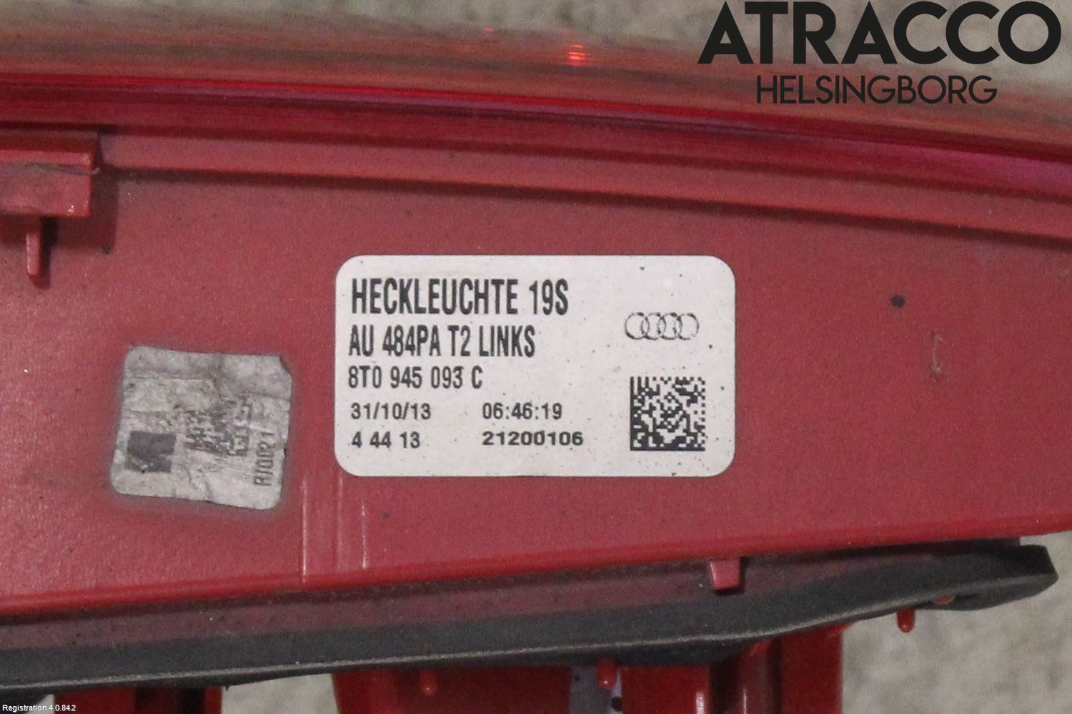 Audi A5 07-16 Baklykt Venstre  På Luke(Indre