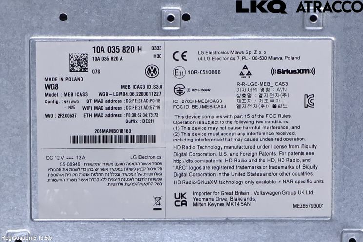 Volkswagen VW ID.4 21- Stereo Radio Med Cd