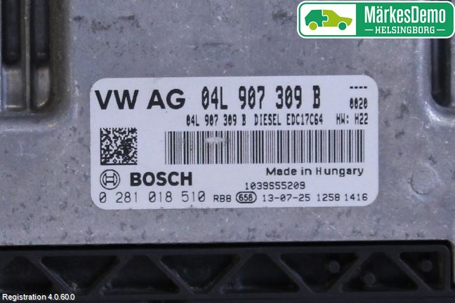 Volkswagen VW GOLF / E-GOLF VII 13-20 Styreenhet Dieselpumpe