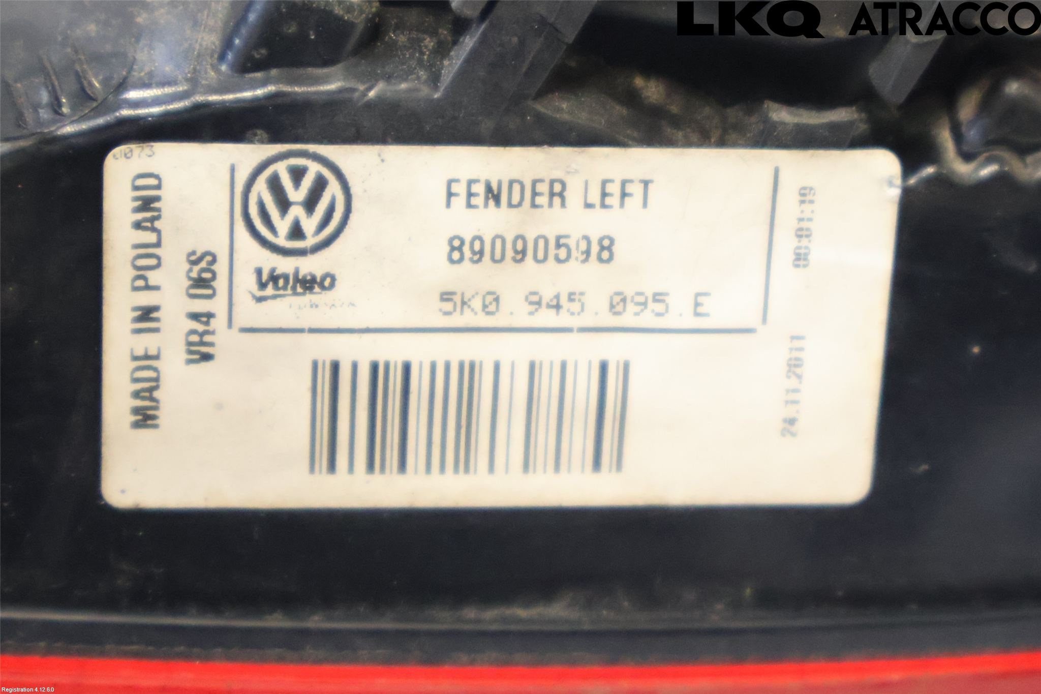 Volkswagen VW GOLF VI 09-13 Baklykt Venstre