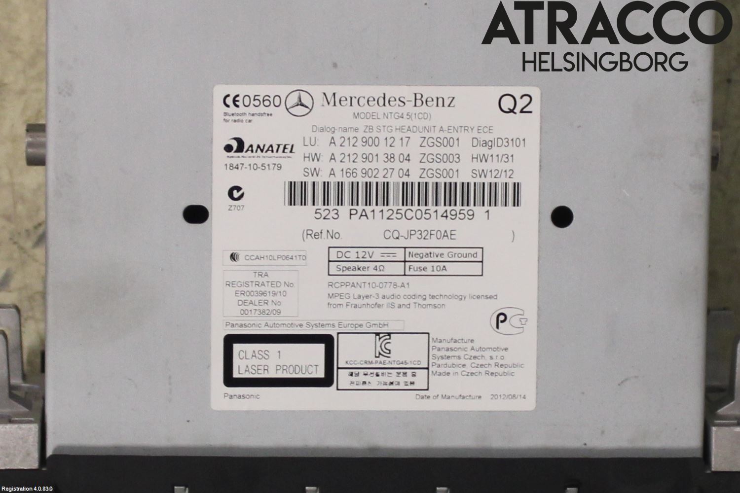 Mercedes-Benz MB E-KLASS (W212) 09-16 Stereo Radio Med Cd