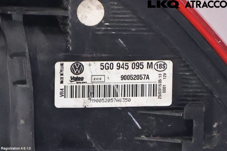 Volkswagen VW GOLF / E-GOLF VII 13-20 Baklykt Venstre
