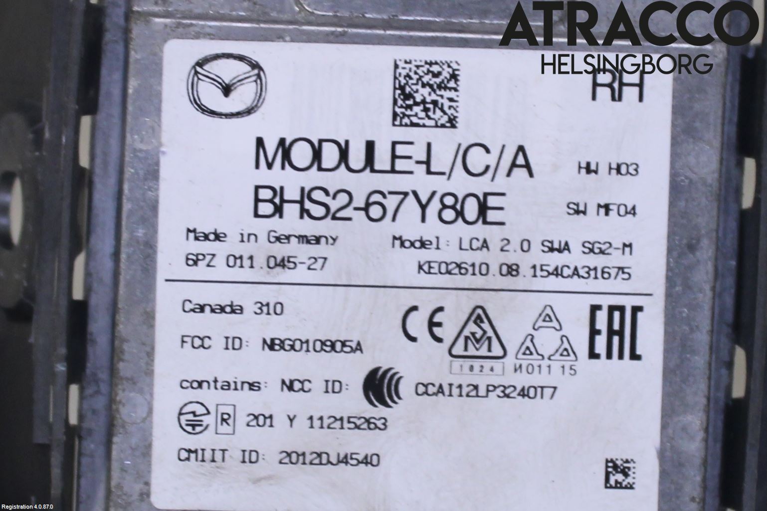 Mazda 3 III 14-19 Sensor Kollisjonsbeskyttelse