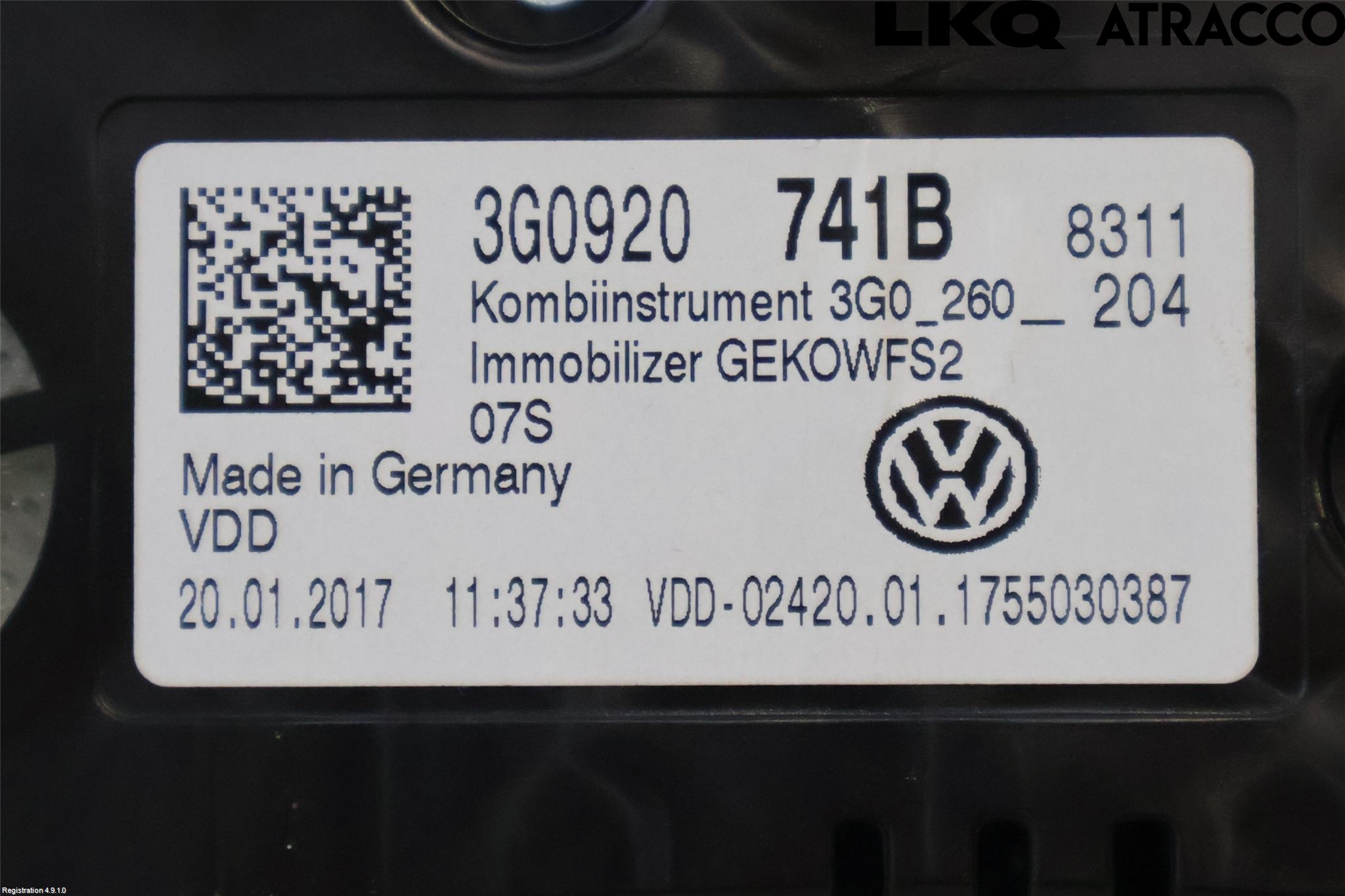 Volkswagen VW PASSAT 15-19 Instr Kombinert