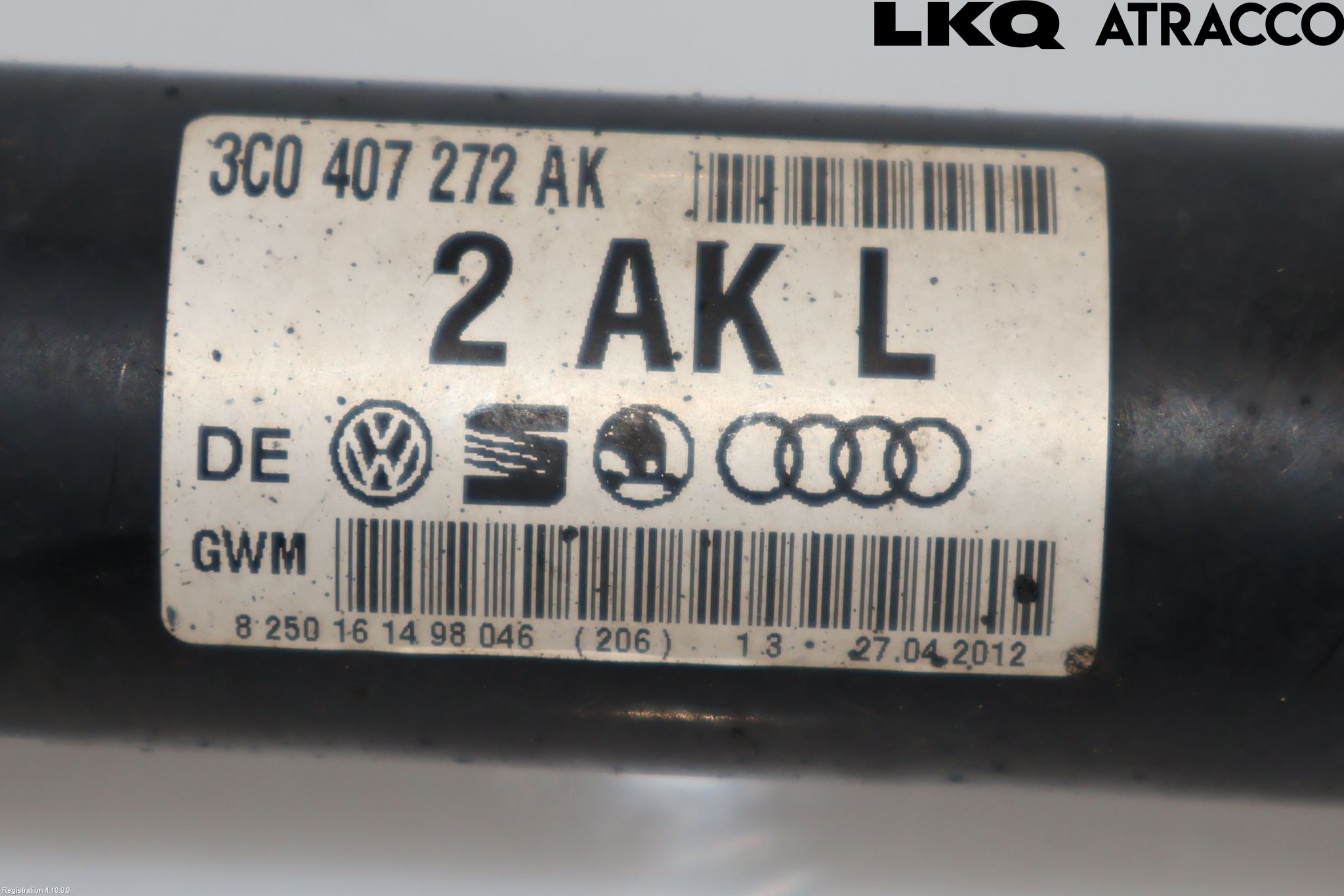 Volkswagen VW PASSAT CC 08-16 Drivaksel Foran Kompl Høyre