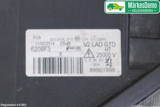 Peugeot 807 Frontlykt Venstre