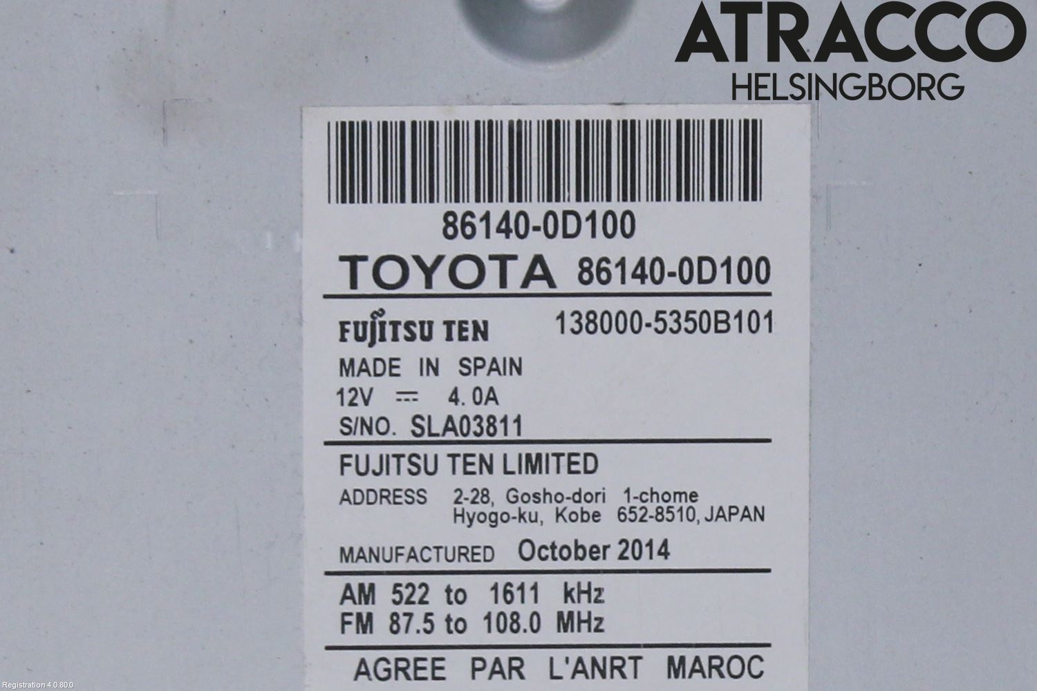 Toyota YARIS XP130 15-20 Stereo Radio Med Cd
