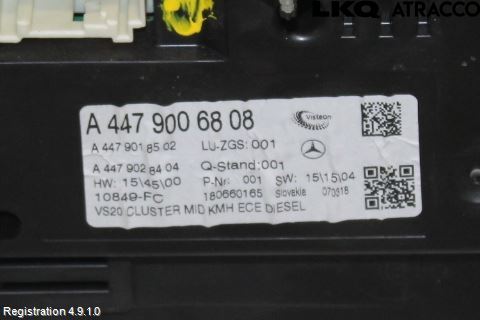 Mercedes-Benz MB VITO/V-KLASS (W640,W447,W448) 14- Instr Kombinert