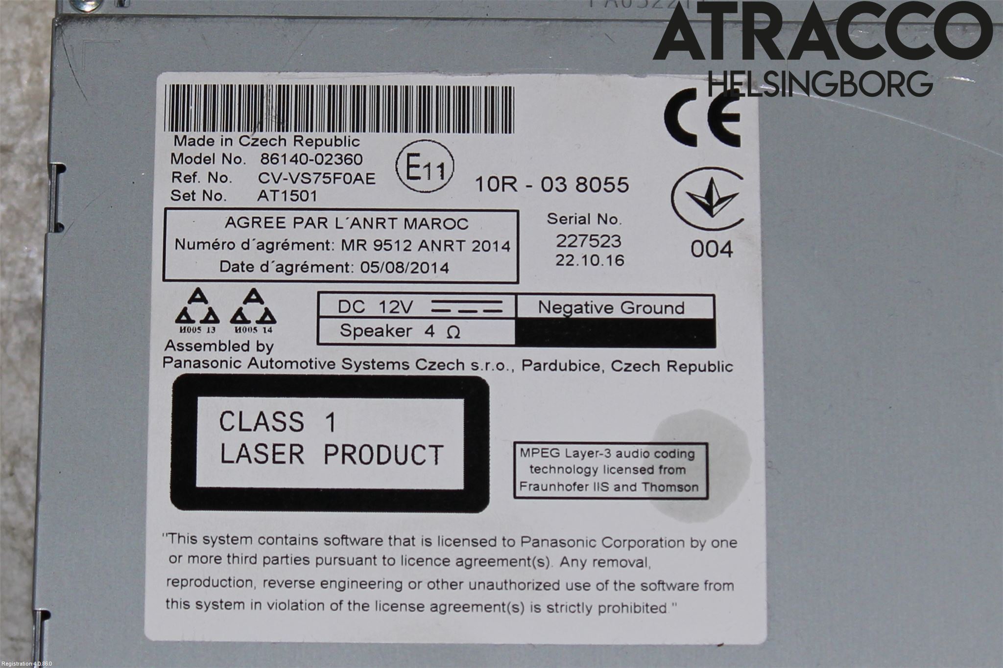 Toyota AURIS 13-19 Stereo Radio Med Cd