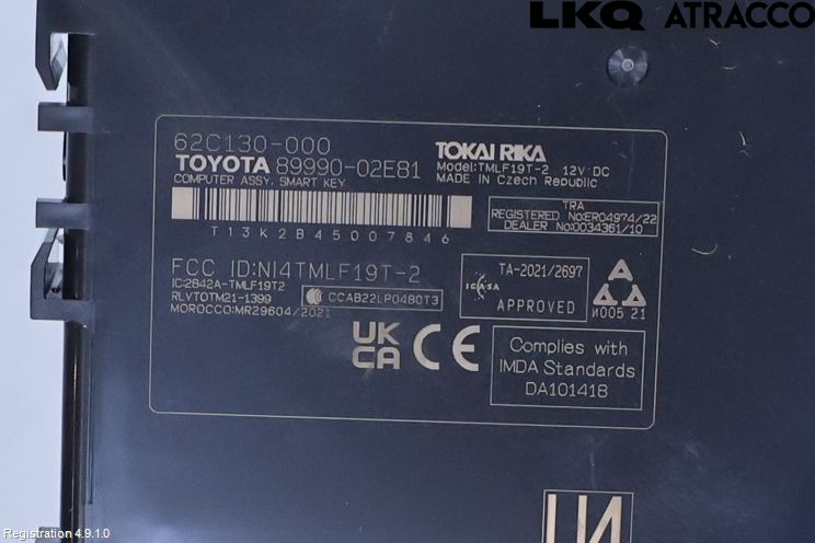 Toyota COROLLA 19- Styrenhet Nyckellös System